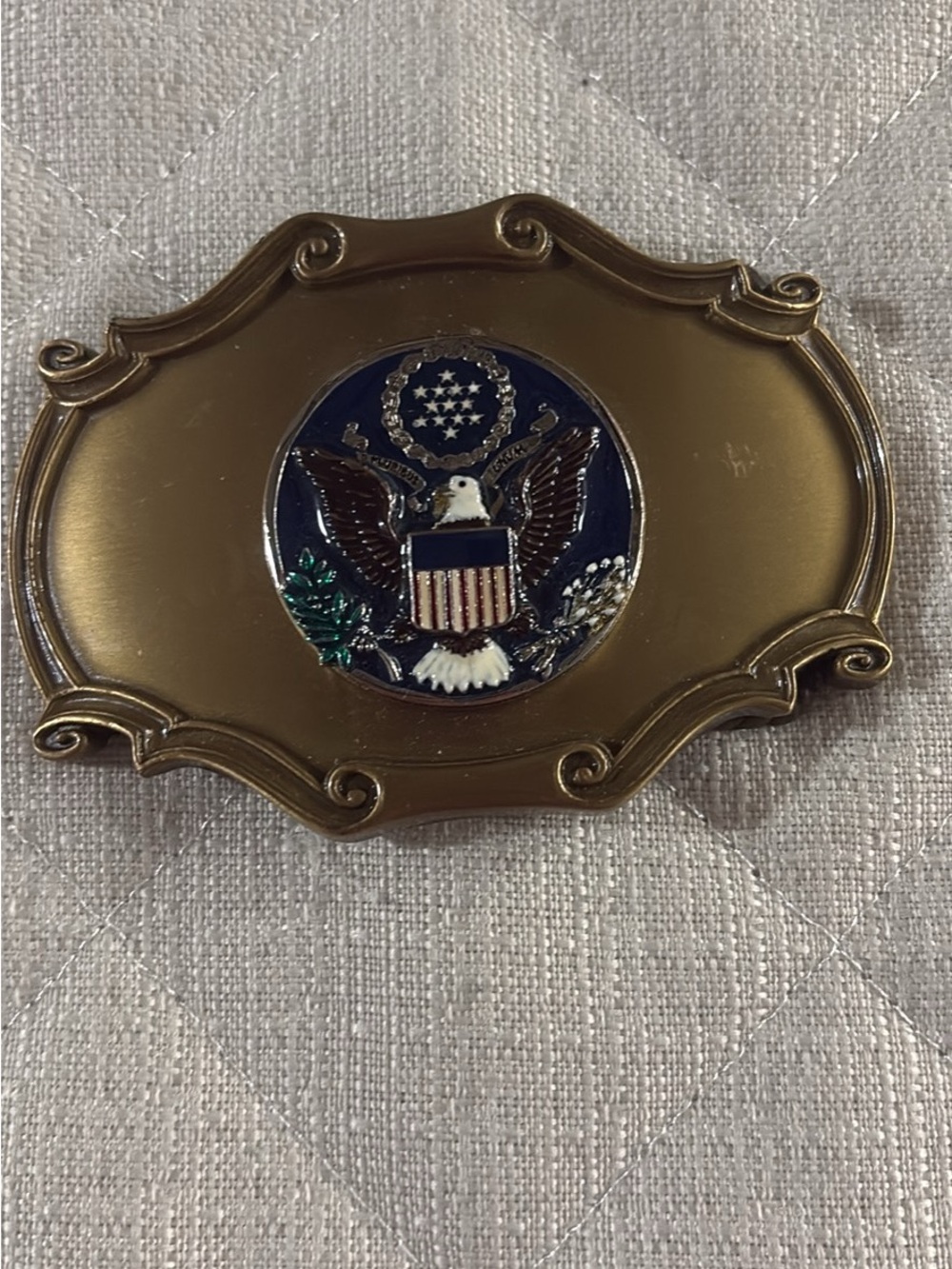 Vintage 1978 Grey Seals Brass Belt Buckle